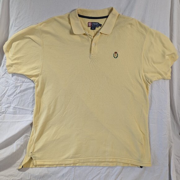 CHAPS POLO YELLOW XXL PULL OVER SHORT SLEEVE MEN'S CASUAL SHIRT RALPH LAUREN - Picture 1 of 16